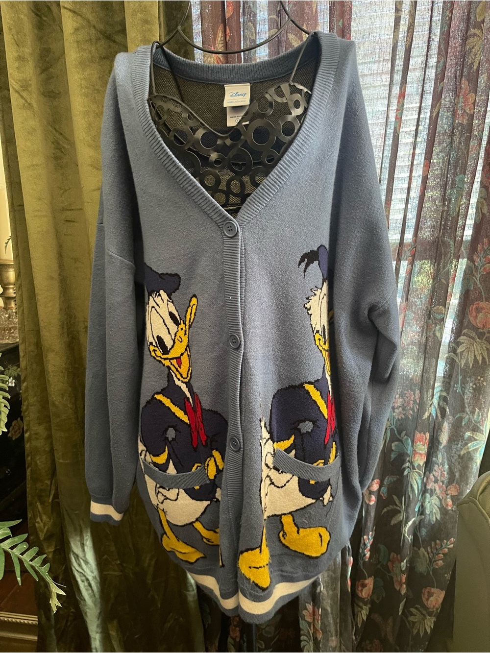 Her Universe Donald Duck Blue Cartoon Cardigan Sweater